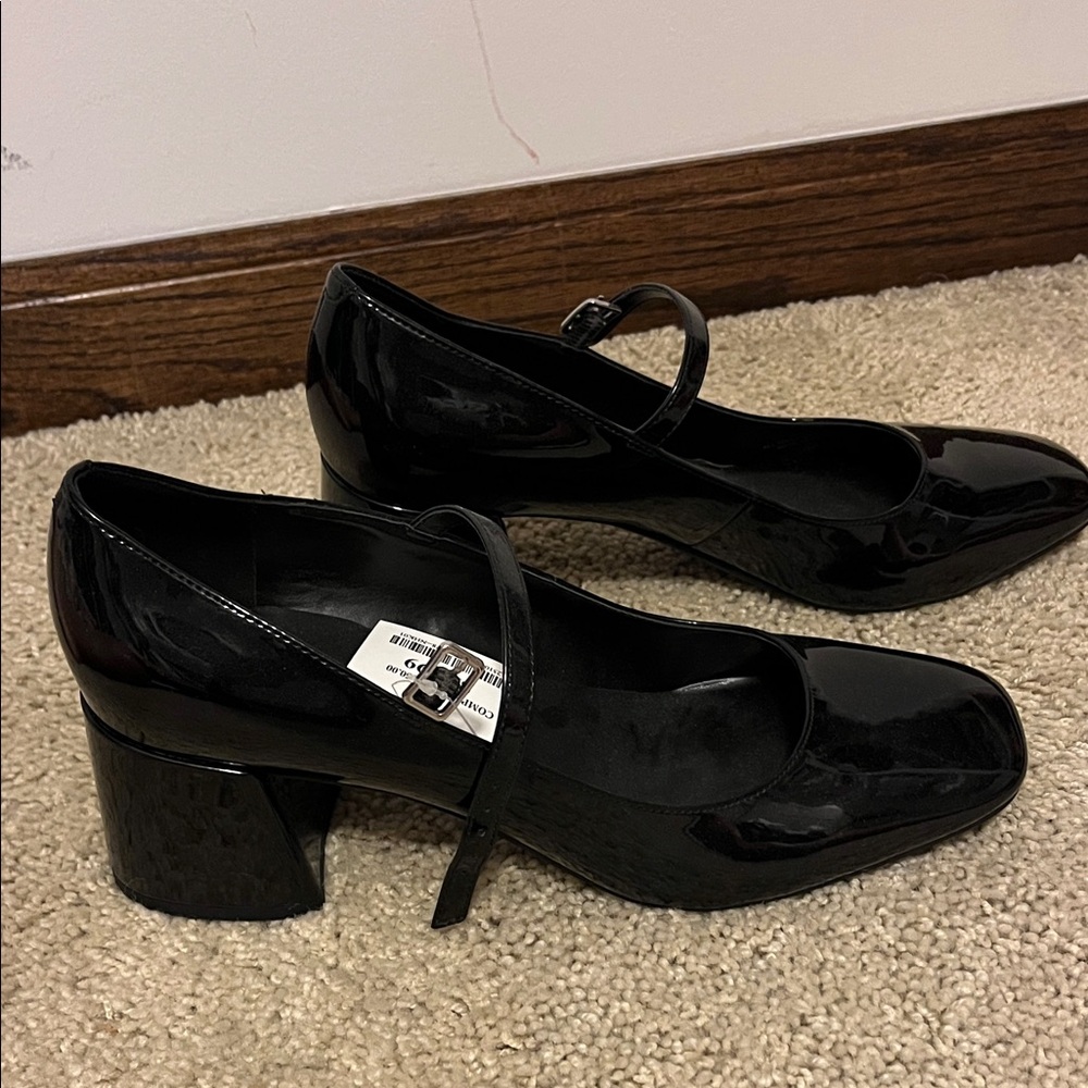 Marc Fisher Black Patent Mary Jane Heels